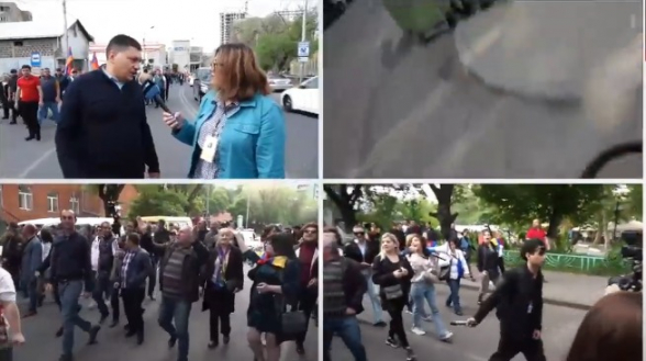 Акции неповиновения Движения сопротивления в Ереване (видео)